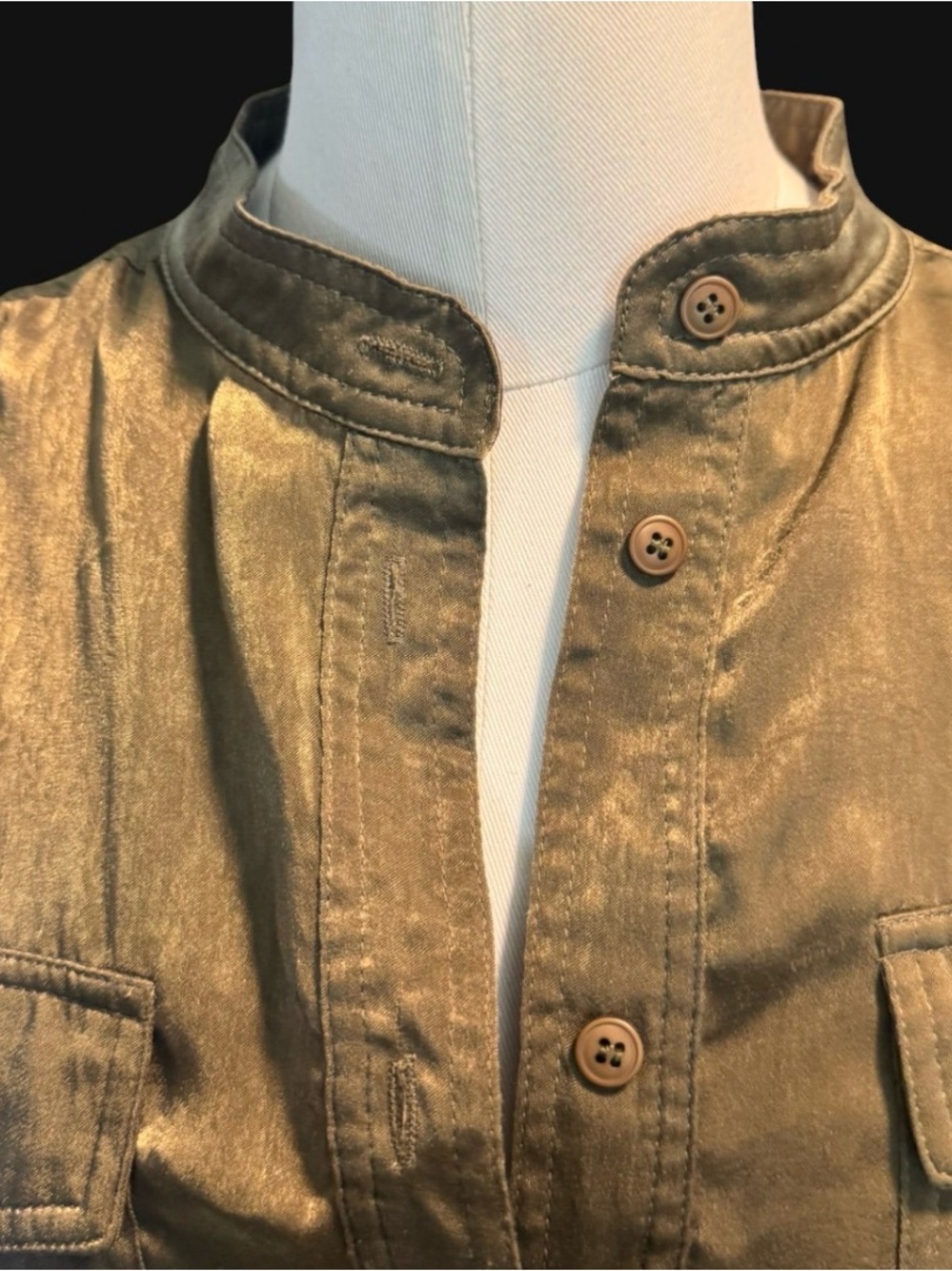 MAAC Olive Utility Drawstring/ long ties and zipper Romper silky material size s - Picture 3 of 13